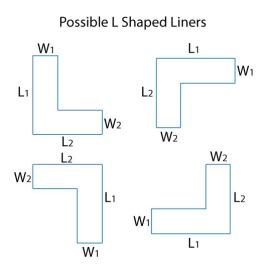 L-shaped box welded pond liner
